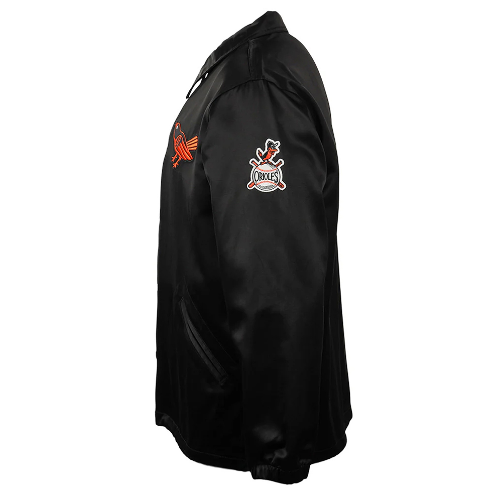 Full-Snap Black Satin Baltimore Orioles 1964 Windbreaker